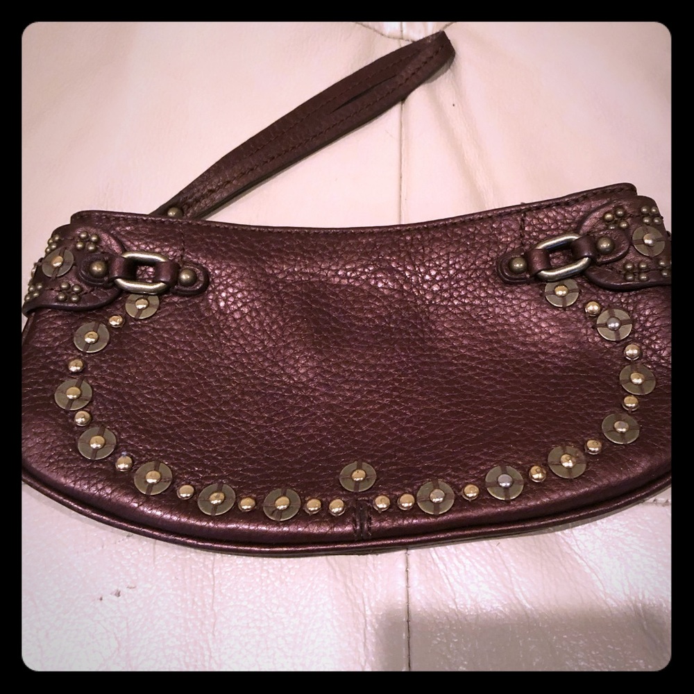 Cole Haan Village Paillette Bronze wristlet